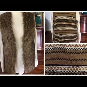 Faux fur/sweater vest